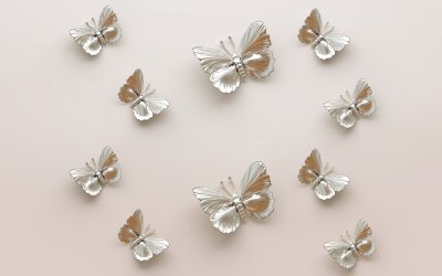 фотообои Кремовые бабочки
