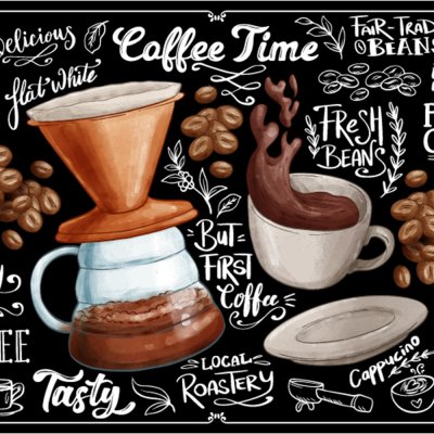 постеры Кофе на черном