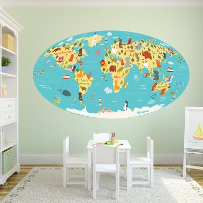 наклейки Карта Мира для малышей